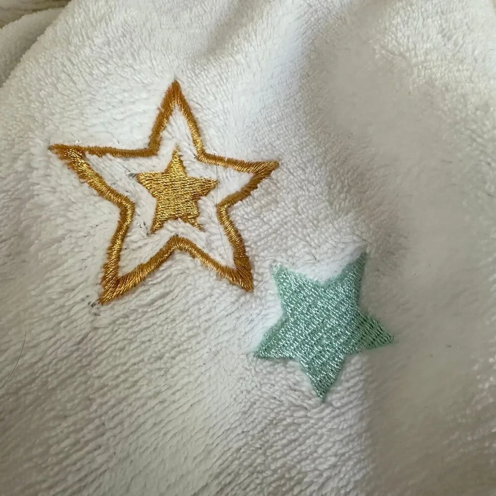 Gold Coast White Bear Lovey Stars 14” Security Blanket Plush Teddy Baby